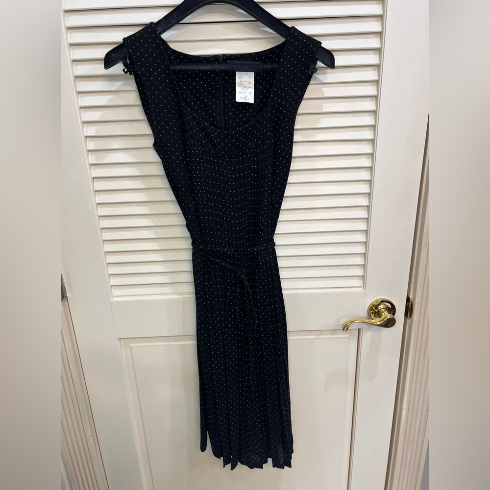 Jacques Fath black mini polka dot dress, size 8